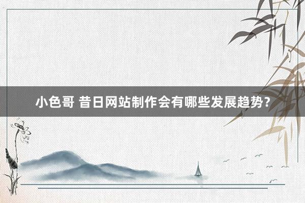 小色哥 昔日网站制作会有哪些发展趋势？