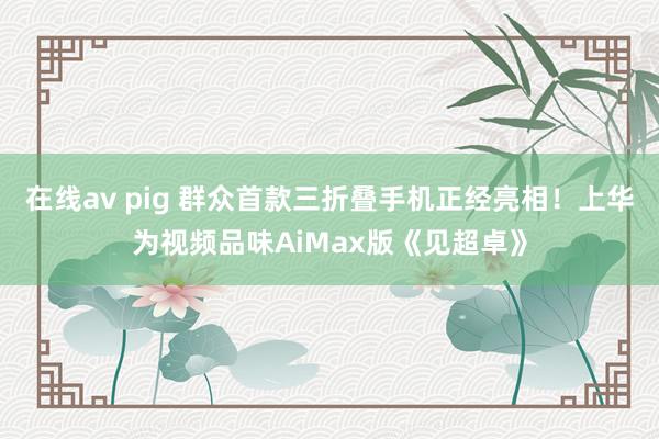 在线av pig 群众首款三折叠手机正经亮相！上华为视频品味AiMax版《见超卓》