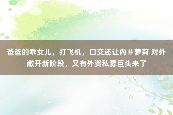 爸爸的乖女儿，打飞机，口交还让禸＃萝莉 对外敞开新阶段，又有外资私募巨头来了