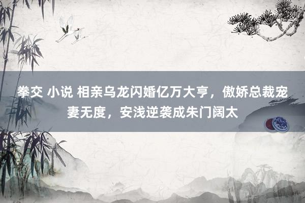 拳交 小说 相亲乌龙闪婚亿万大亨，傲娇总裁宠妻无度，安浅逆袭成朱门阔太
